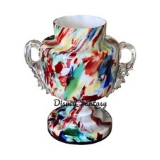 Vaso troféu antigo boêmio vidro respingos Franz Welz arlequim de vidro com caixa 5”, usado comprar usado  Enviando para Brazil