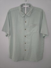 Camisa havaiana masculina Tommy Bahama grande verde seda manga curta botão para cima L45 comprar usado  Enviando para Brazil