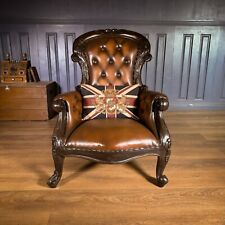 Leather armchair chesterfield for sale  SIDMOUTH