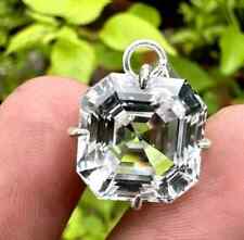 Colgante de plata 925 con piedras preciosas sueltas de zafiro blanco certificado natural de 40 quilates segunda mano  Embacar hacia Mexico