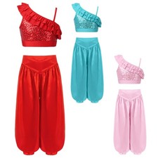 Conjunto de roupa infantil feminina Bloomers terno de festa celebração carnaval dança do ventre jazz comprar usado  Enviando para Brazil
