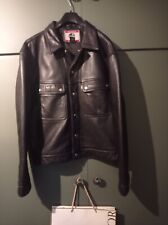 levi black leather trucker jacket for sale  MARKET RASEN