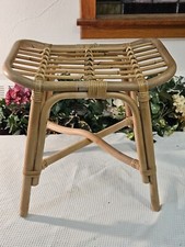 Banqueta de banco de bambu de vime moderna do meio do século decoração asiática boho chique comprar usado  Enviando para Brazil