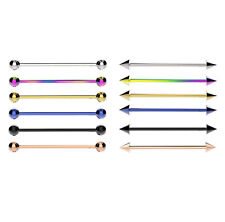 Barra de piercing de orelha de andaime industrial aço cirúrgico com bolas ou cones comprar usado  Enviando para Brazil