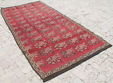 Tapete de tenda turco Kilim tamanho 4x10 feito à mão Adana lã natural vermelho cigim 147x320cm comprar usado  Enviando para Brazil