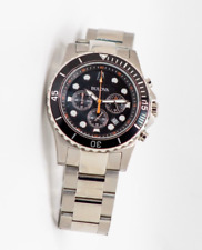 Bulova Marine Star cronógrafo preto pulseira de prata resistente à água 100m comprar usado  Enviando para Brazil