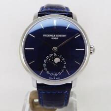 Relógio FREDERIQUE CONSTANT FC-705N4S6 Slimline Moon Phase Manufacture azul 42mm, usado comprar usado  Enviando para Brazil