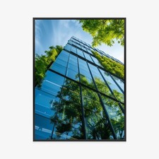 Plakat w ramie Nowoczesny budynek Architektura Zieleń Premium na sprzedaż  PL