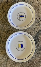 Juego de 2 placas de coleccionista de banderas marítimas de porcelana Royal Copenhagen 34 5228 vintage segunda mano  Embacar hacia Mexico