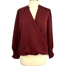 Blusa Scotch & Soda tamanho M envoltório cetim vermelho gola V manga longa colarinho comprar usado  Enviando para Brazil