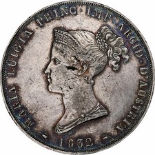 [#1285937] Ducado de Parma, Maria Luigia, 5 Liras, 1832, Parma, Prata, AU, KM:30 comprar usado  Enviando para Brazil