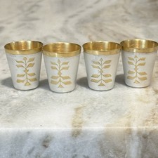 Lindo copo de vodca vintage russo banhado a prata copo raro conjunto de 4 comprar usado  Enviando para Brazil