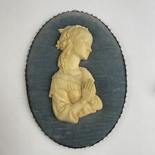 Placa de parede vintage relevo camafeu silhueta decoração religiosa menina oração 13,5” comprar usado  Enviando para Brazil