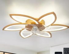 Ventilador de teto 6 lâminas pequeno 29" interno dourado luzes LED controle remoto 6 velocidades comprar usado  Enviando para Brazil