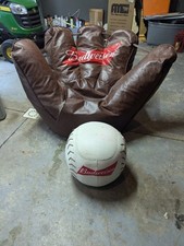 Budweiser cadeira luva de feijão promocional e beisebol otomano RARO (precisa de reparo) comprar usado  Enviando para Brazil