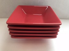 Conjunto de 5 ~ 10 pratos quadrados de sobremesa aperitivo brilhante Strawberry Street vermelho 4,5” comprar usado  Enviando para Brazil