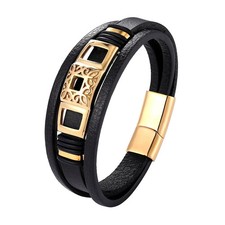 Bracelet cuir noir d'occasion  Expédié en Belgium