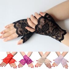 Luvas femininas curtas de renda transparente vestido fantasia festa gótico luvas sem dedos comprar usado  Enviando para Brazil