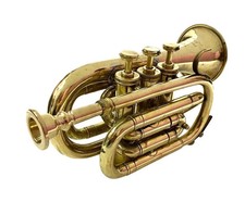 Bocal de 3 válvulas item decorativo latão vintage trompete Bb trompete de bolso comprar usado  Enviando para Brazil