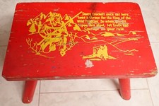 Banqueta infantil vintage Davy Crockett madeira vermelha degrau 11,75 x 7,5 x 7,5 bem usada comprar usado  Enviando para Brazil