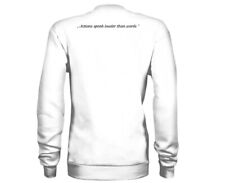Bluza damska biała  "Actions speak louder than words" /Ubierz Słowa, motywacja na sprzedaż  PL
