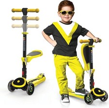 Skidee Kick Scooter para Crianças com Altura Ajustável, Dobrável, LED, Freio Traseiro comprar usado  Enviando para Brazil