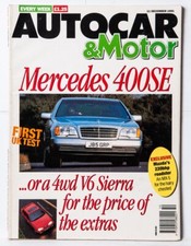 Autocar magazine 1991 for sale  BRIGHTON