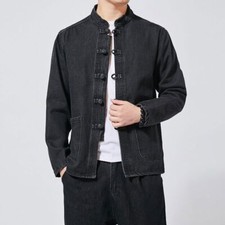 Usado, Jaqueta jeans masculina outono estilo chinês terno lavado denim suporte superior colarinho  comprar usado  Enviando para Brazil