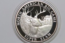 American Big Game Whitetail Deer 1 onça troy prata fina 999 redonda BU (NUM7887) comprar usado  Enviando para Brazil