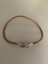 Collier Hermès en cuir brut et bijouterie argentée - Modèle Atamé comprar usado  Enviando para Brazil