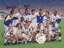 *INÍCIO BAIXO* FOTO ASSINADA 16x12 LEEDS UNITED 1992 VENCEDORES DO ESCUDO DE CARIDADE, usado comprar usado  Enviando para Brazil