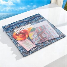 PROJECT POUCH xilogravura design floral plástico transparente frontal. Ótima bolsa de armazenamento comprar usado  Enviando para Brazil