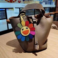 Moda Couro Genuíno Arco-íris Flor Girassol Chaveiro Bolsa Charme Pingente Presente comprar usado  Enviando para Brazil