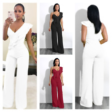 Usado, Macacão elegante feminino em camadas com babados calça perna larga 1 peça comprar usado  Enviando para Brazil