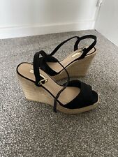 Black sandal wedge for sale  HINCKLEY