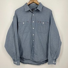 Camisa masculina Gap manga longa com botões XL bolsos azuis 100% algodão peso pesado década de 1990 comprar usado  Enviando para Brazil