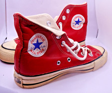 3.5 Converse Chuck Taylor All Star couro envernizado cano alto vermelho EUA vintage década de 1980 comprar usado  Enviando para Brazil