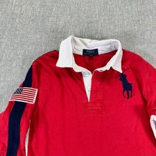 Camisa polo juvenil Ralph Lauren média vermelha bandeira dos EUA pônei grande manga longa comprar usado  Enviando para Brazil
