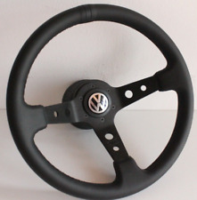 Volante serve para VW Golf Jetta Scirocco Mk1 Mk2 Deep Dish couro 76-88', usado comprar usado  Enviando para Brazil