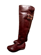 Botas com zíper Schutz couro borgonha sola superior sobre o joelho fivela 7B Brasil novas sem caixa comprar usado  Enviando para Brazil