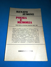 Poesia memoria saggi usato  Italia