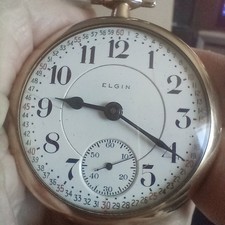 Relógio de bolso Elgin 349 Gjs 5 Pos classe A ferrovia 21 joias tamanho 18 comprar usado  Enviando para Brazil
