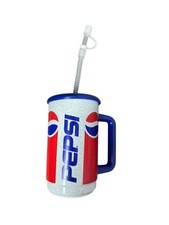 Copo de palha vintage Pepsi 120z-16oz WHIRLEY com tampa comprar usado  Enviando para Brazil
