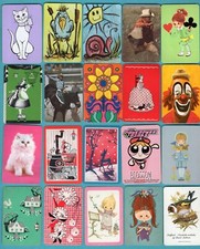 16 cartas de baralho de troca única MINI LOTE GATOS SENHORA POODLE CACHORRO PALHAÇO ALGUMAS VINTAGE comprar usado  Enviando para Brazil