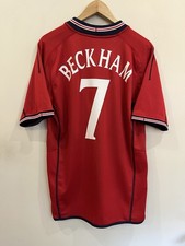 2002-04 Anglia Umbro Koszulka wyjazdowa Beckham #7 M, używany na sprzedaż  Wysyłka do Poland