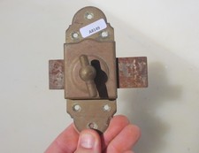 Fechadura de porta de latão vintage ferro parafuso deslizante antigo banheiro francês 5"H, usado comprar usado  Enviando para Brazil