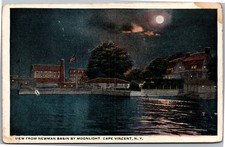 Usado, Cartão postal NY Cape Vincent View from Newman Basin por Moonlight 1919 comprar usado Usado, Cartão postal NY Cape Vincent View from Newman Basin por Moonlight 1919 comprar usado  Enviando para Brazil