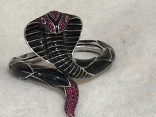 Usado, Pulseira de cobra preta e prata com rubis. 7 " comprar usado  Enviando para Brazil