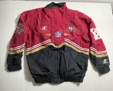 Jaqueta atlética vintage anos 90 logotipo SAN FRANCISCO 49ERS puff masculina L Pro Line NFC, usado comprar usado  Enviando para Brazil