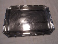 Bandeja de servir vintage Farberware aço inoxidável design aro de bambu retangular 1980 comprar usado  Enviando para Brazil